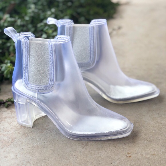 jeffrey campbell rain boots clear